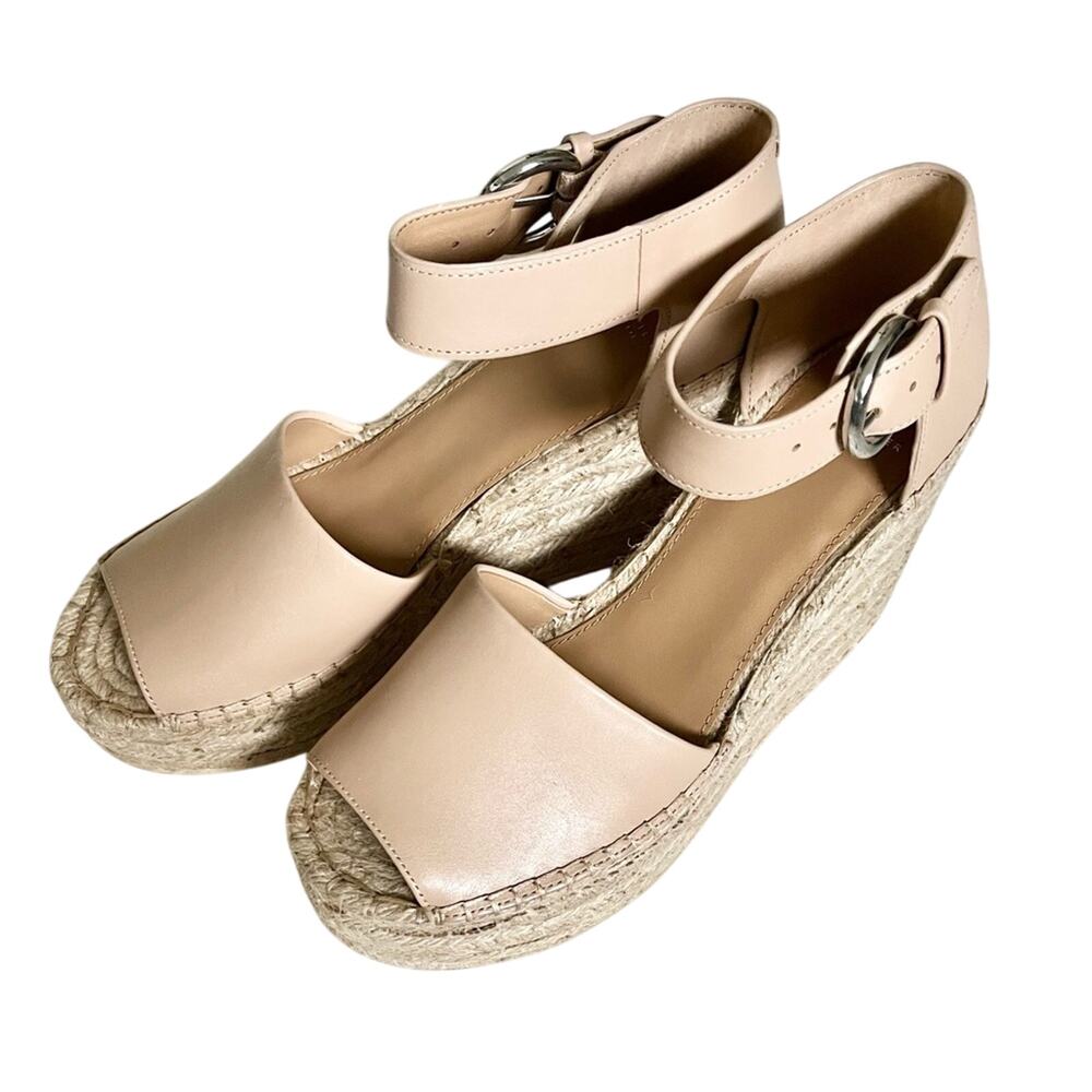 Marc Fisher LTD Alida Espadrille Platform Wedge LIGHT LATTE Size 9.5 - Picture 2 of 6